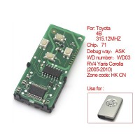 smart card board 4 buttons 315.12MHZ number :271451-0111-HK-CN for Toyota