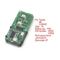 smart card board 4 key 312MHZ number 271451-5290-JP for Toyota