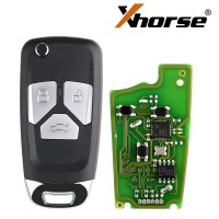 XHORSE XKAU01EN VVDI Universal Flip Wired Remote Key Audi Style 3 Buttons 5pcs/lot