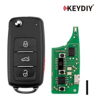 KEYDIY KD NB08-4 PCF Universal Flip Remote Key 3+1 Buttons for Volkswagen Type 5PCS