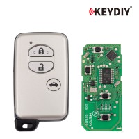 KEYDIY KD TDB03-3(Silver Gray) for Toyota Universal Smart Remote Key 3 Buttons With Silver Grey Key Shell 5pcs
