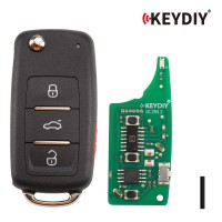 KEYDIY KD B08-4 Universal Flip Remote 3+1 Buttons for Volkswagen Type 5PCS