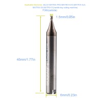 GODIAG F3W 1.5MM End Milling Cutter φ1.5xD6x45Lx3F for SILCA MATRIX PRO, MATRIX EVO, MATRIX SLX, MATRIX SX, MATRIX S 5PCS