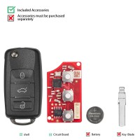 XHORSE XKB512EN Second Generation Universal Remote Key B5 Type with XT27B Super Chip 5PCS