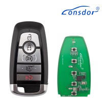 LONSDOR FO3H-0C High Frequency Remote Key 5 Buttons for Ford Supports ID46 ID49, 868/902MHZ