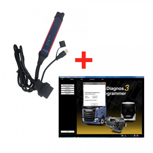 Latest V2.39 Scania VCI-3 VCI3 Scanner Wifi Diagnostic Tool For Scania Truck Support Win7/Win8/Win10 Multi-languages