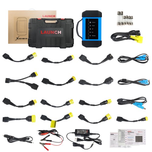 Launch X431 V+ Global Version Bi-Directional Diagnostic Scanner and HD3 HD III Truck Module for Gasoline and Diesel Vehicles