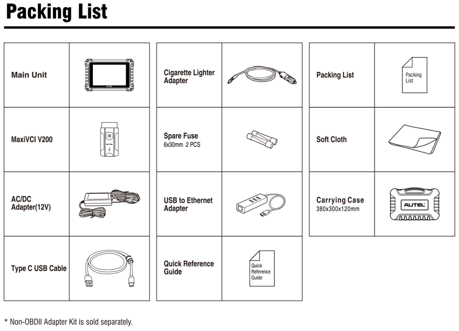 MS906 Pro Packing List
