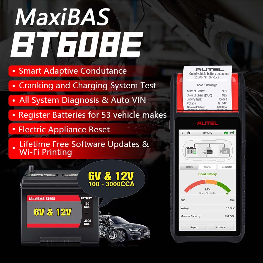 Autel MaxiBAS BT608E highlights