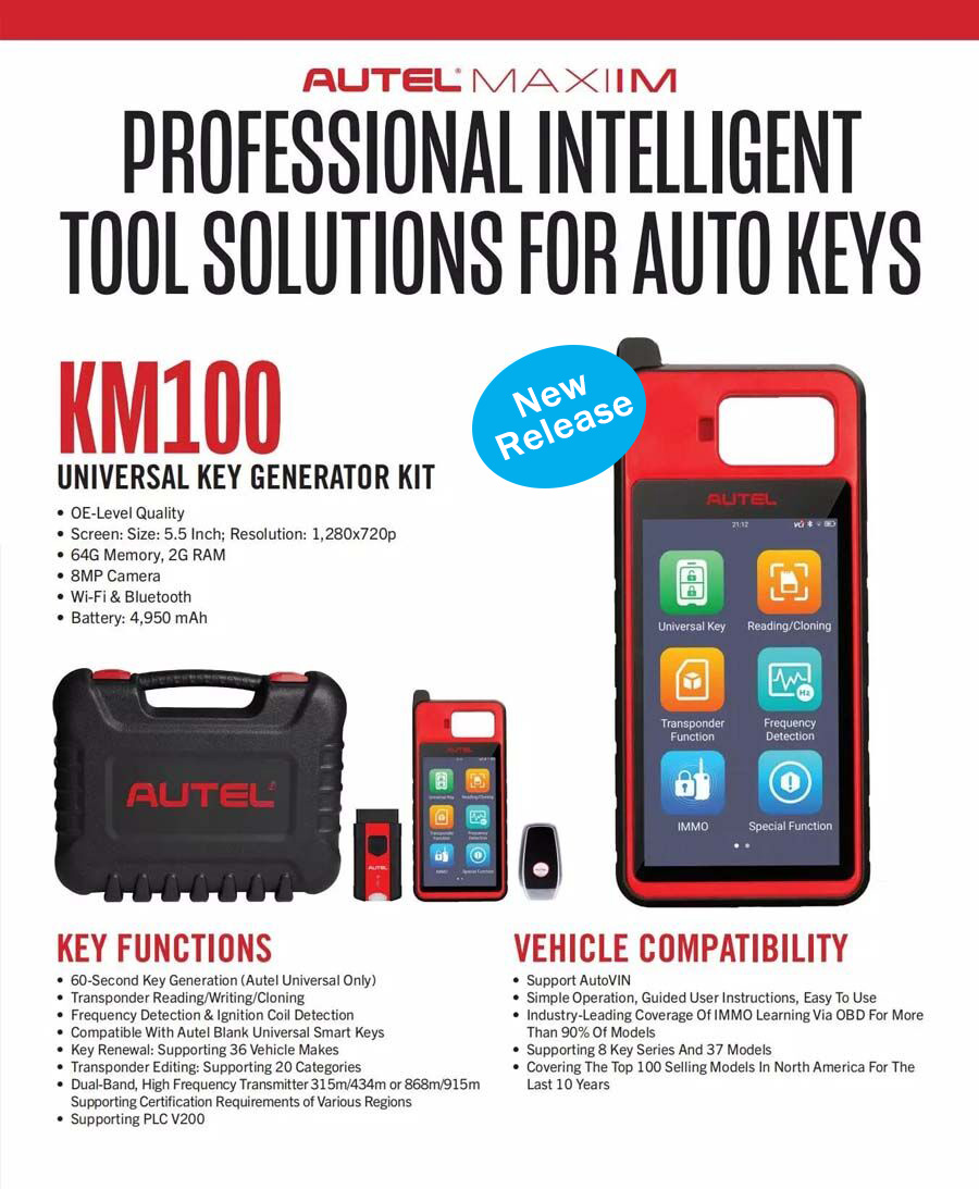 Autel Auto Key KM100 IMMO Functions