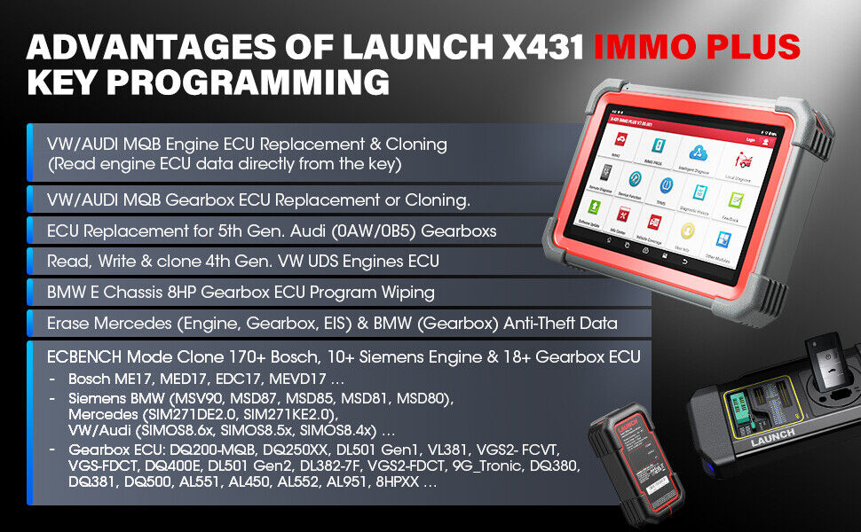 LAUNCH X431 IMMO PLUS Key Programmer Advantages: