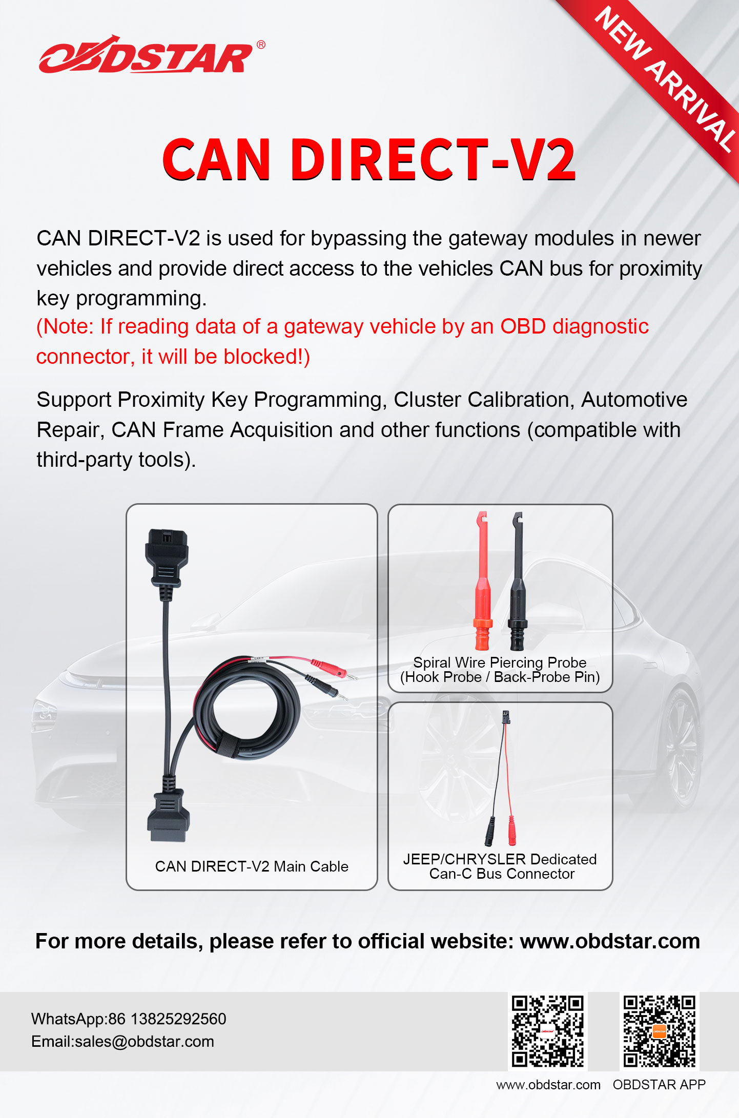 OBDSTAR CAN DIRECT-V2 Function